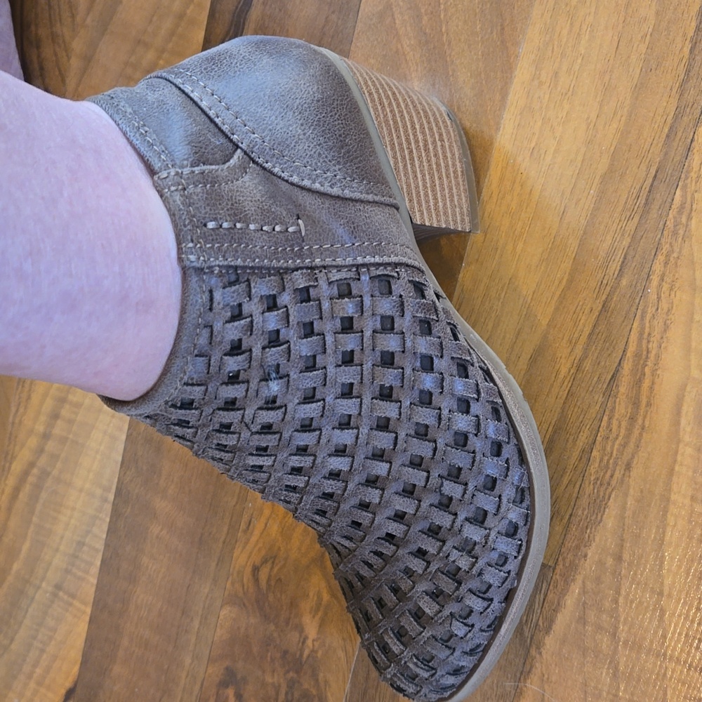 Woven ankle boots